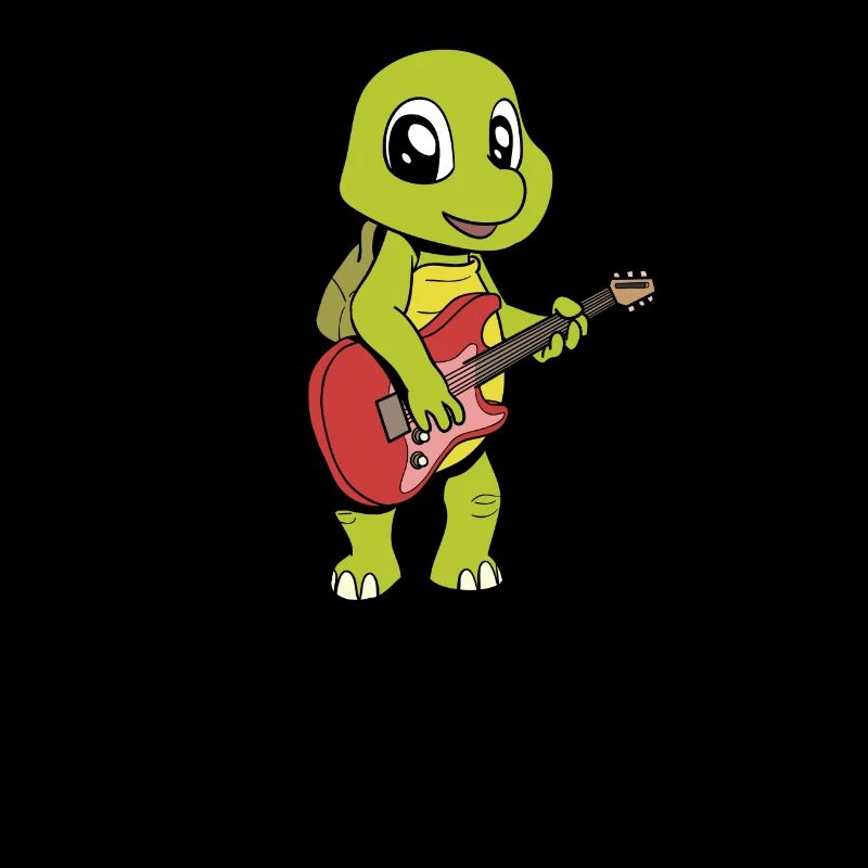 Comic Schildkröte spielt E-Gitarre