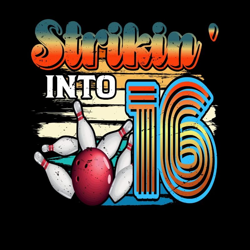 Strikin' Into 16 Bowling Bowler 16e anniversaire