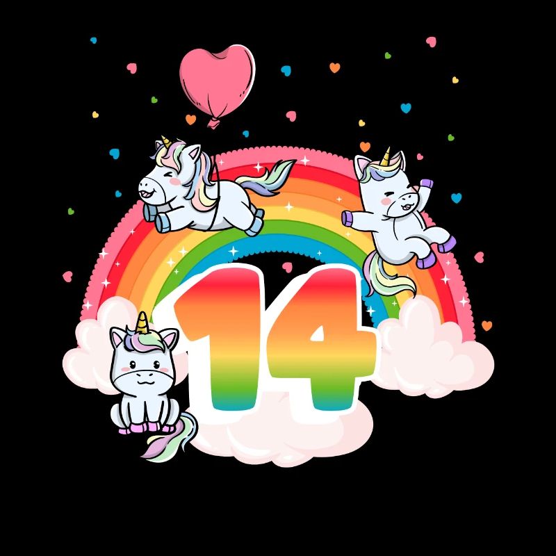 14th Birthday Rainbow Unicorn Theme