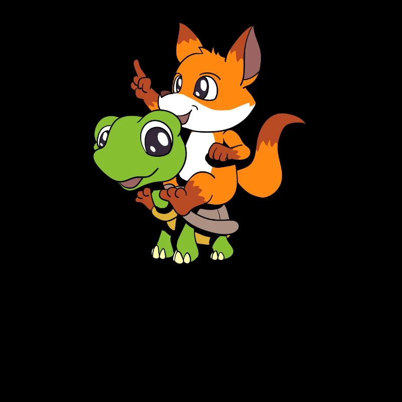 Comic - Sweet fox assis sur une tortue