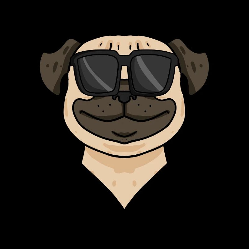 Pug dog with sunglasses