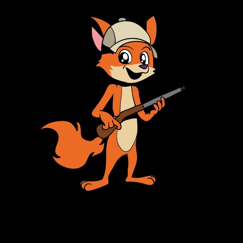 Fuchs mit Gewehr - Jäger