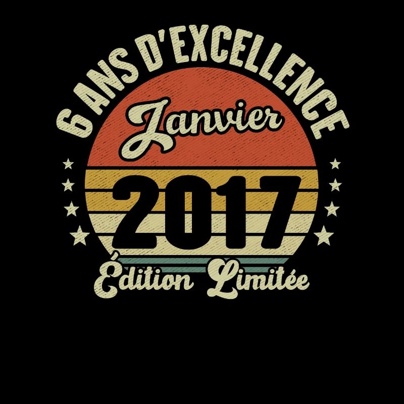6 Ans Janvier 2017 Anniversaire Vintage Cadeau