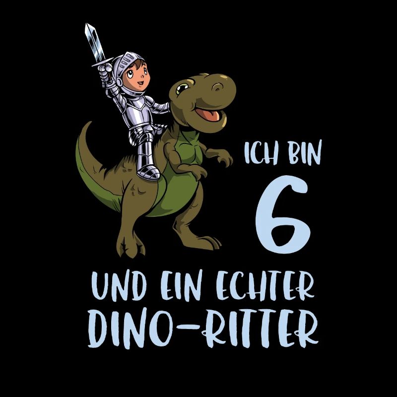 Geburtstagsshirt Dino Ritter - 6 Geburtstag Junge