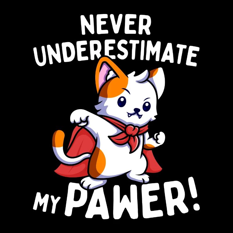Cats Never Underestimate My Pawer Pun Cat