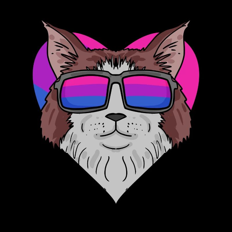 Bisexual Maine coon Cat - Cat with Glasses