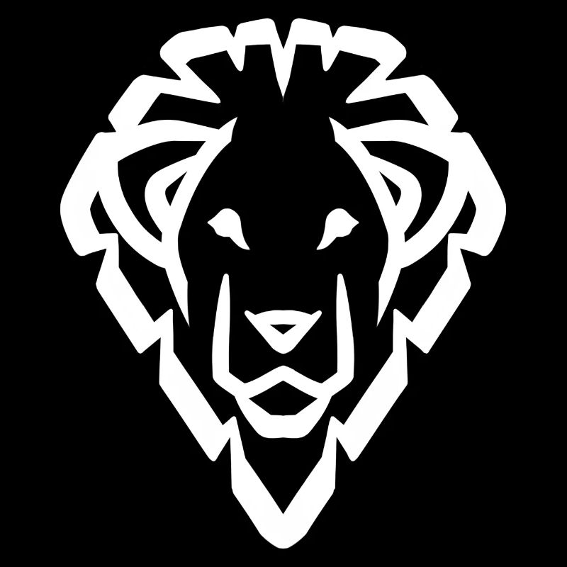 Löwenkopf Symbol weiß