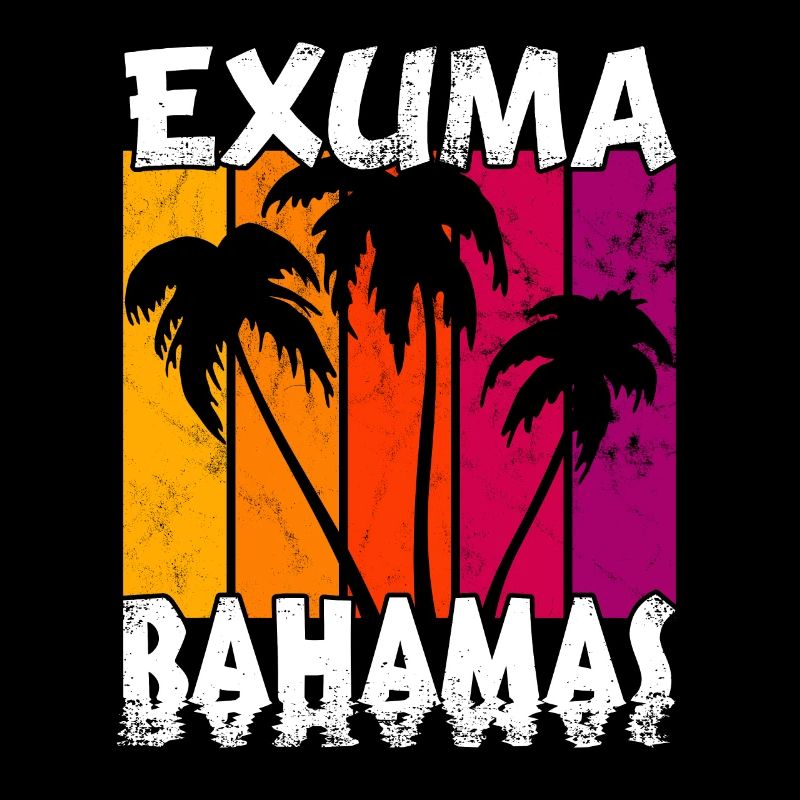 Vintage Exuma Bahamas Coucher de soleil