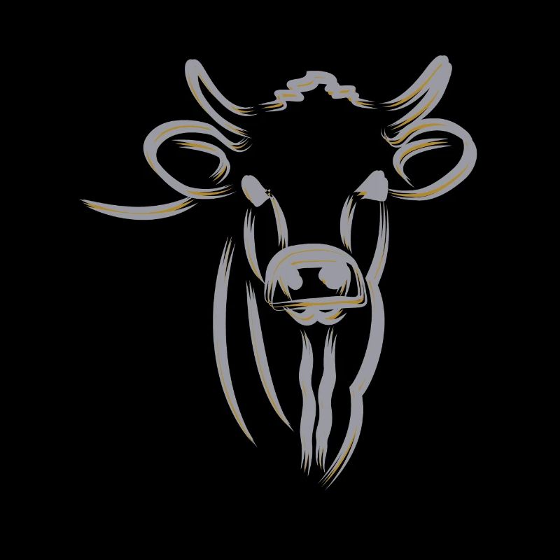 SILHOUETTE DE VACHE ARGENTÉE, MINIMALE