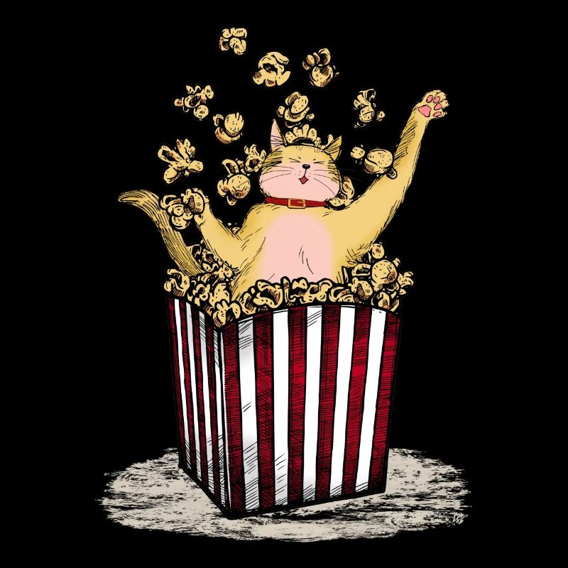 Chat baigne dans pop-corn chat fun design mastic pour enfants