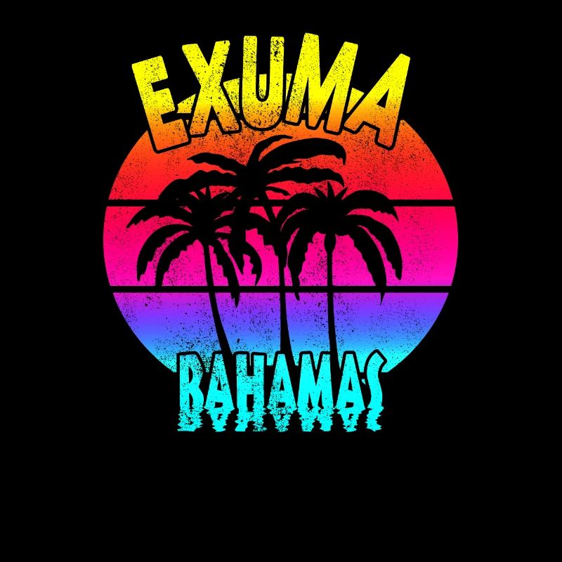 Vintage Exuma Bahamas Coucher de soleil