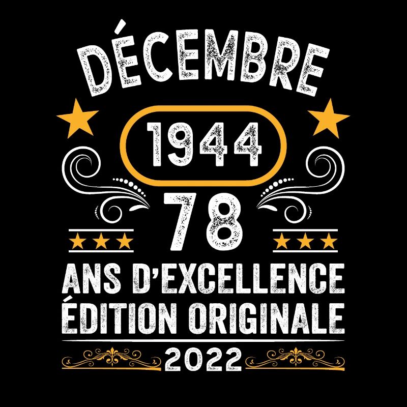 Anniversaire Vintage Idée Cadeau Décembre 1944 78