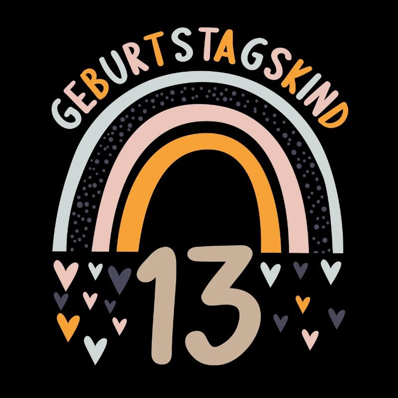 13 Jahre alt Rainbow Regenbogen 13. Geburtstag