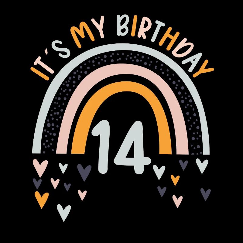 14 years old Rainbow Rainbow 14th birthday