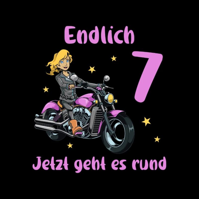 Geburtstagsshirt Motorrad - 7 Geburtstag Mädchen