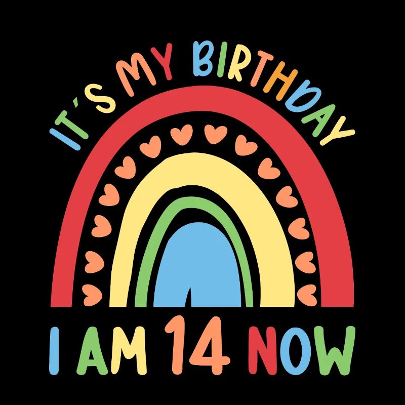 14 years old Rainbow Rainbow 14th birthday