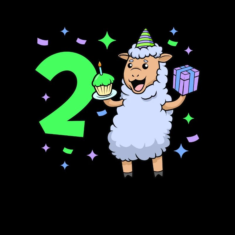 Mit Schaf - Mädchen Geburtstag 2 Jahre