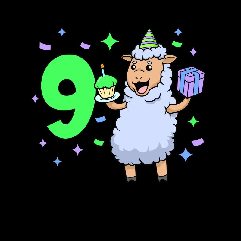 Mit Schaf - Mädchen Geburtstag 9 Jahre