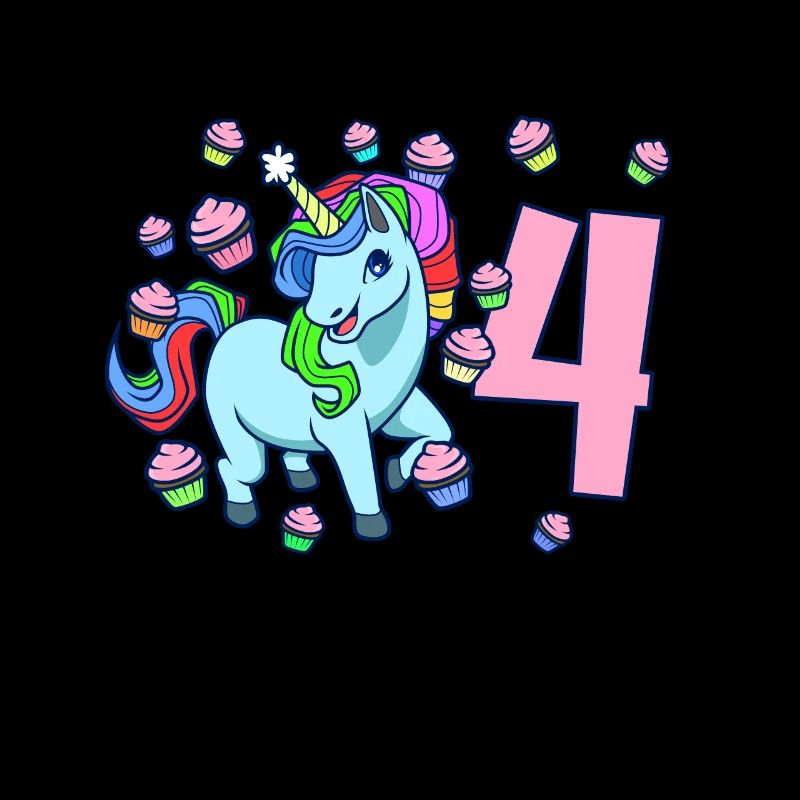 Mit Einhorn - Mädchen Geburtstag 4 Jahre