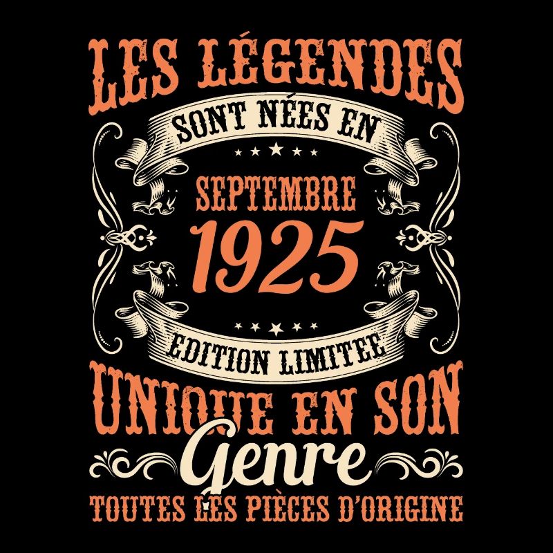 Anniversaire Vintage Idée Cadeau Septembre 1925