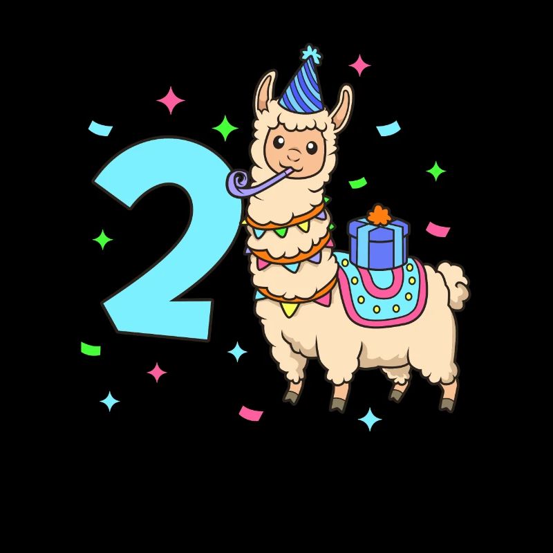 Mit Lama - Kinder Geburtstag 2 Jahre