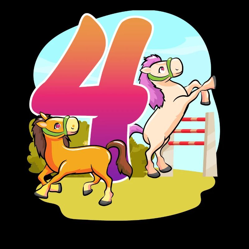 4. Geburtstag Reiten Pferde-thema Vier Party