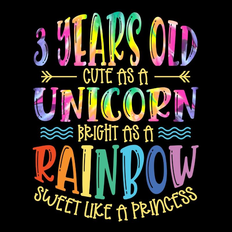 3 ans Mignon comme une licorne brillant comme un A