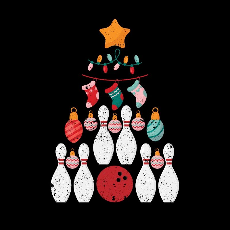 Drôles de joueurs de bowling Lumières de noël
