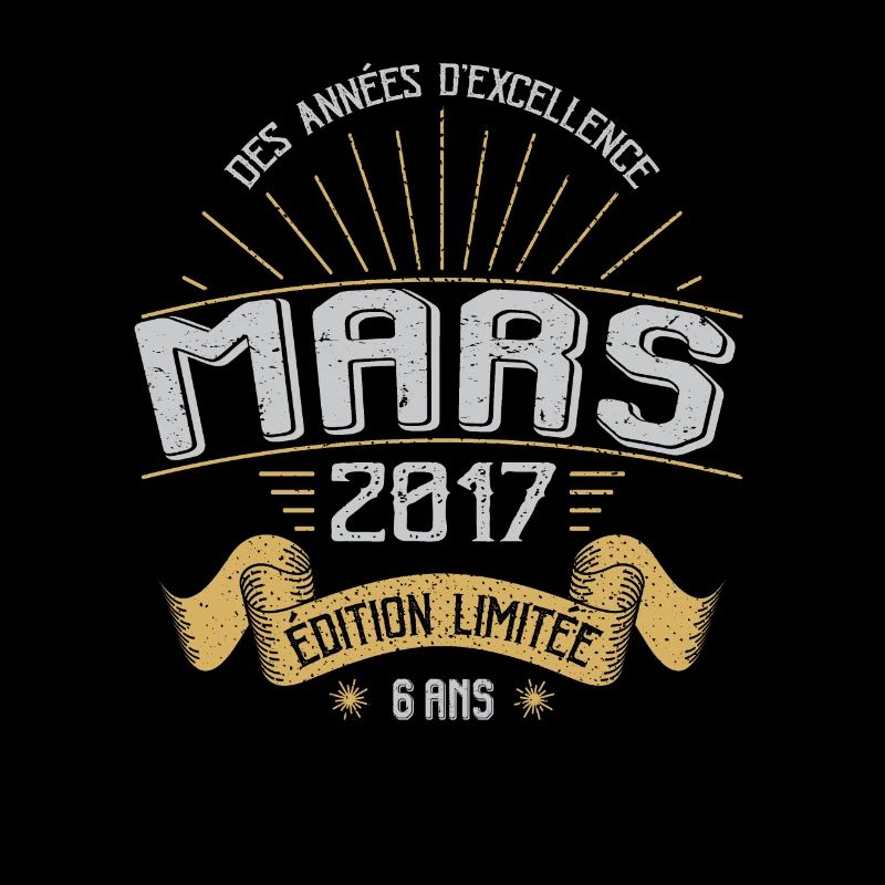 Mars 2017 6 Ans Anniversaire Vintage Idée Cadeau