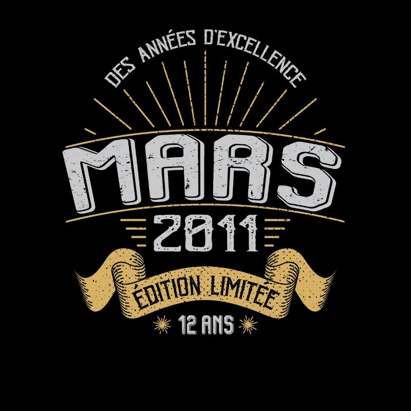 Mars 2011 12 Ans Anniversaire Vintage Idée Cadeau