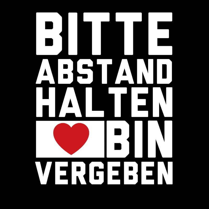 Bitte abstand bin vergeben mit Herz