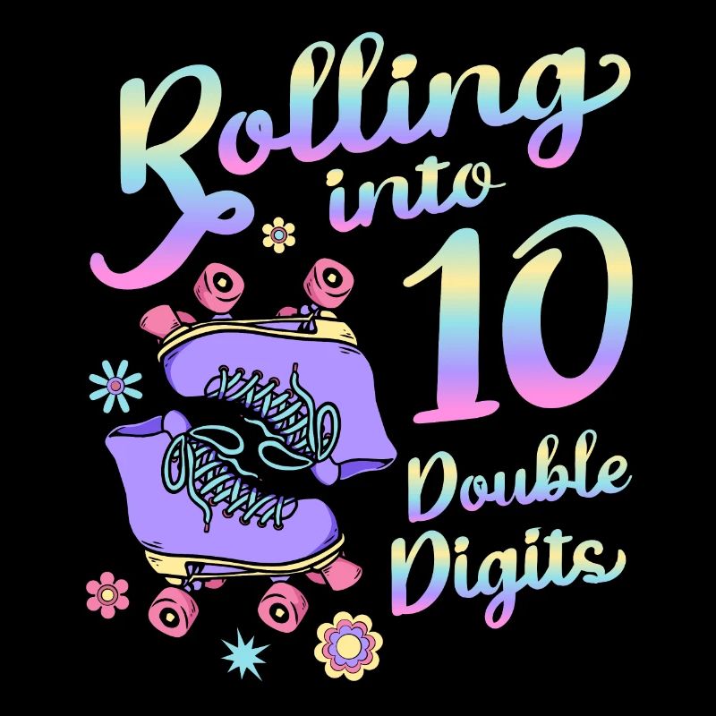 Rolling Into 10 Double Digits Floral Skaters 10.