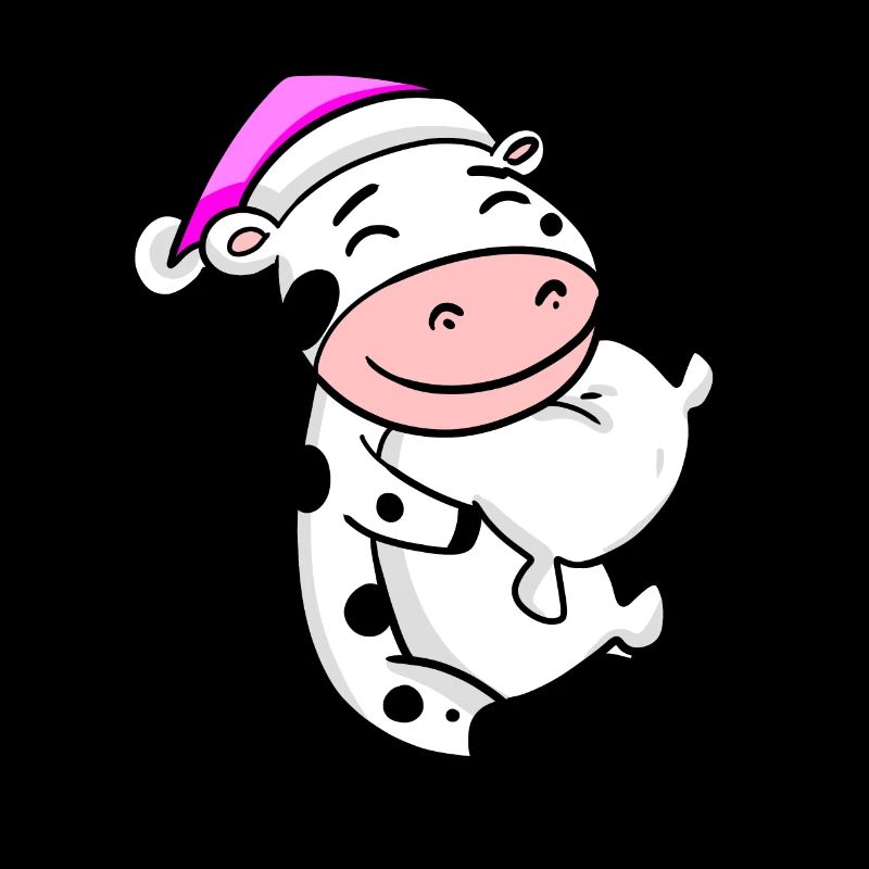 Vache avec oreiller et bonnet de couchage