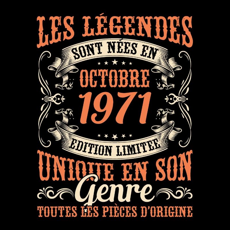 Anniversaire Vintage Idée Cadeau Octobre 1971