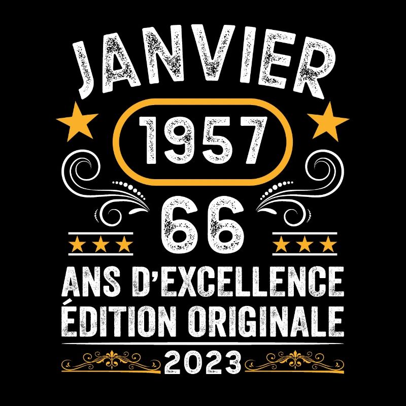 Anniversaire Vintage Idée Cadeau Janvier 1957 66