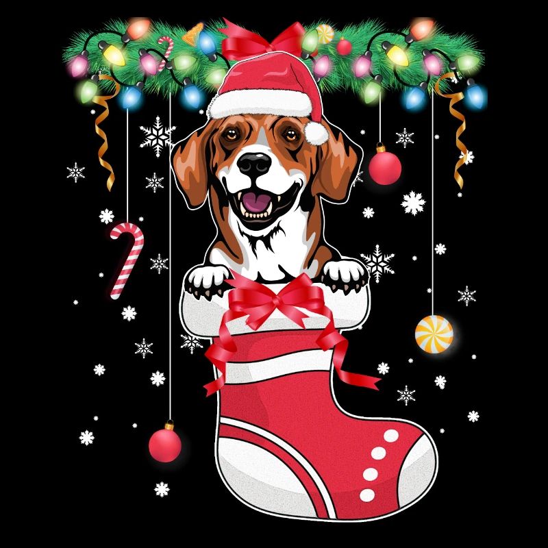 Noël - Mignon chien danois Dachsbracke à Noël St