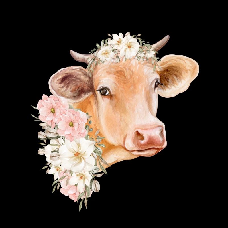 VACHE AVEC DES FLEURS