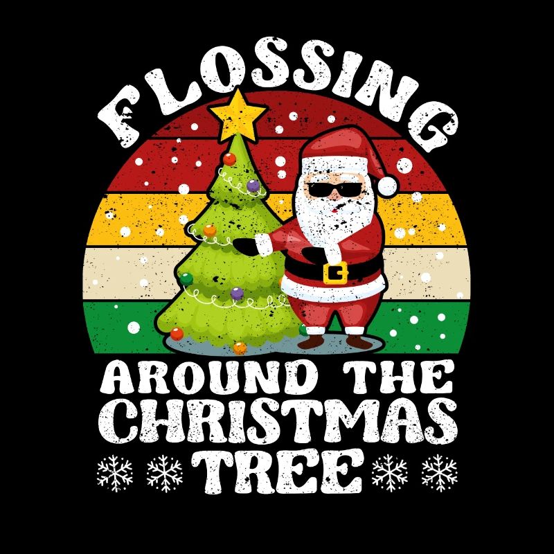 Santa Claus Floss Xmas Flossing Around The