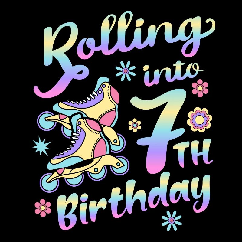 Rolling Into 7th Geburtstag Roller Skater