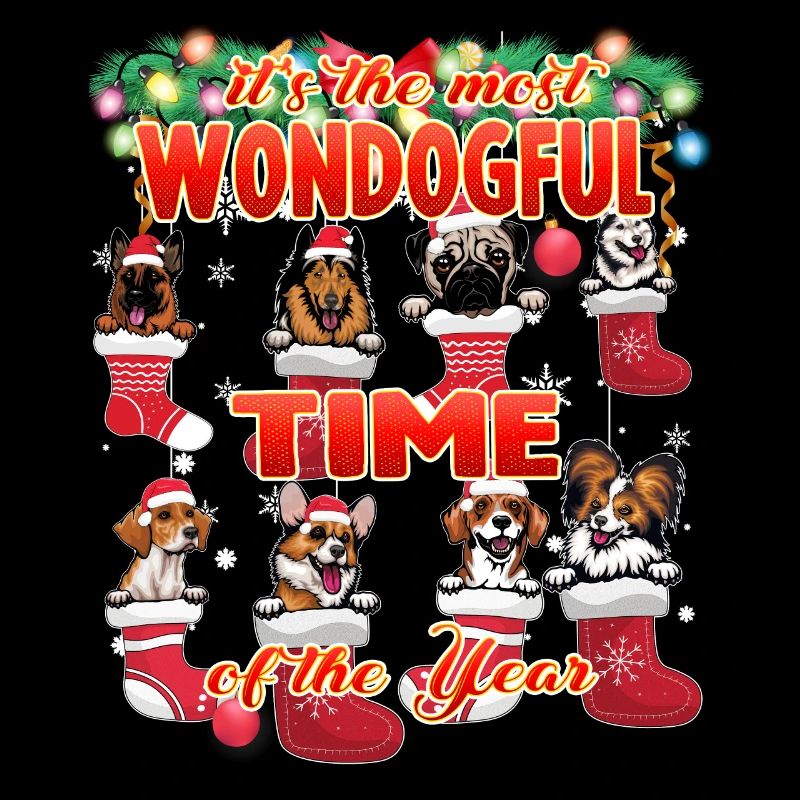 Période merveilleuse de l’année - Chiens mignons Noël