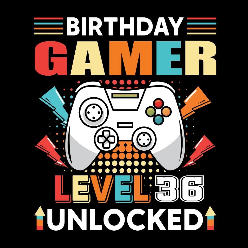 Geburtstag Gamer Level 36 Unlocked 36 Geburtstag