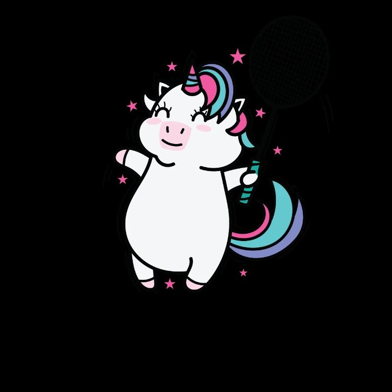 Unicorn plays badminton mythical creature sport