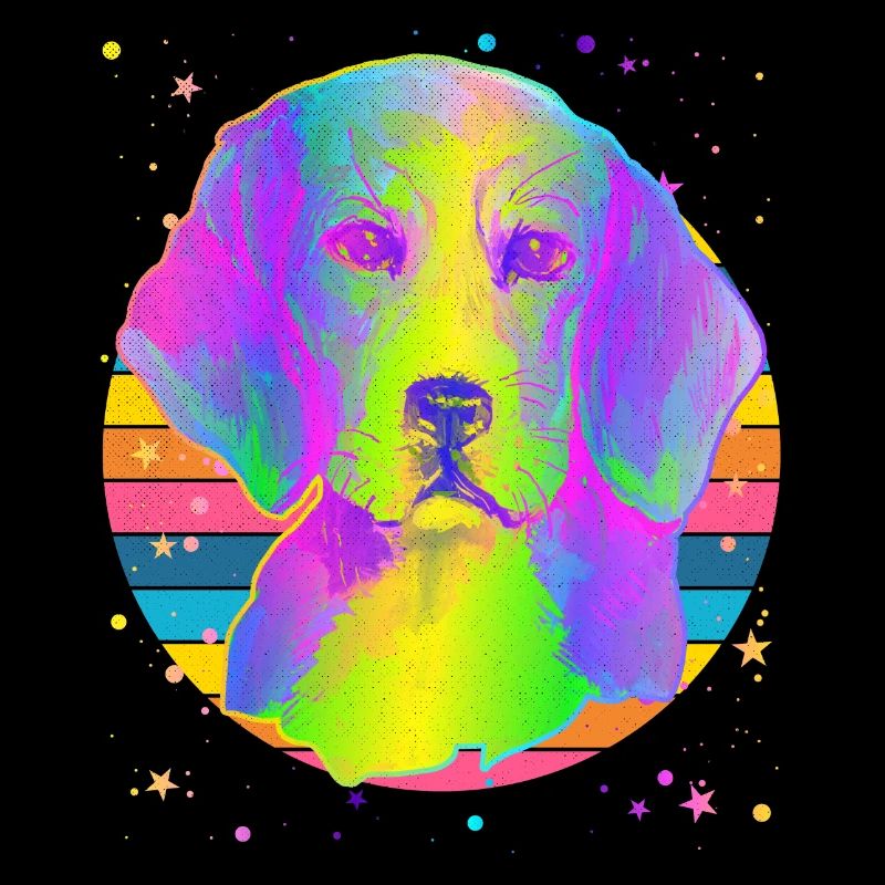 Beagle Hund Regenbogen Space Schwarz