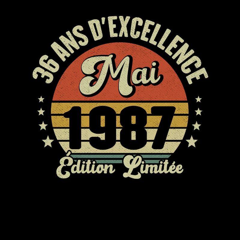 Mai 1987 36 Ans Anniversaire Vintage Idée Cadeau