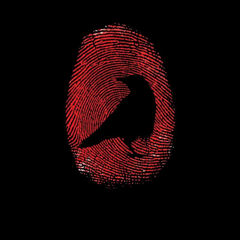 Rabe oder Krähe im Fingerabdruck Vogel