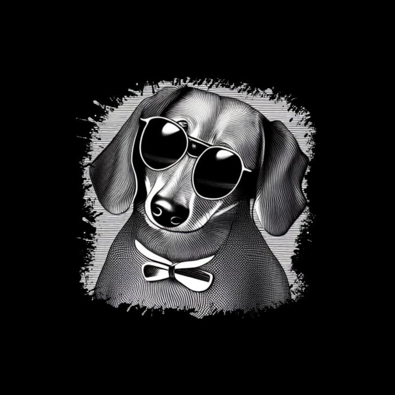 Chiens teckels avec lunettes de soleil motif cool 6