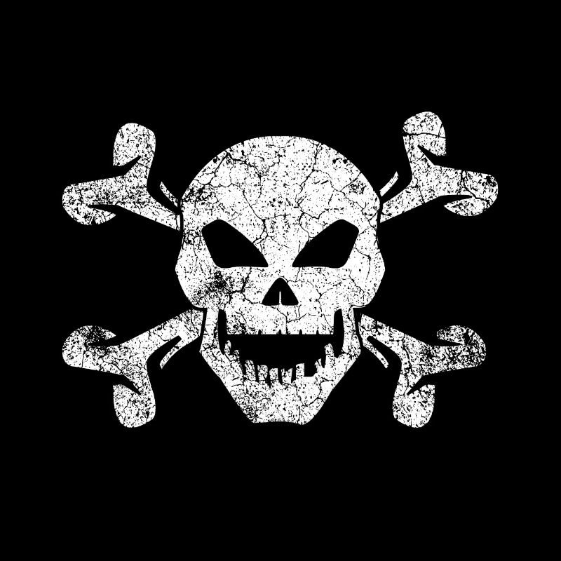 Crâne texturé et os croisés