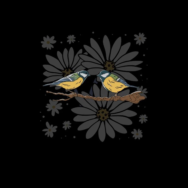 Meisen Vögel Gänseblümchen