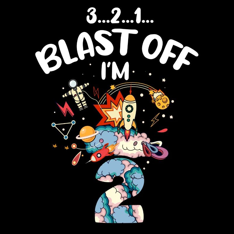 Blast Off Ich Bin2 Jahre Alt, 2. Geburtstag