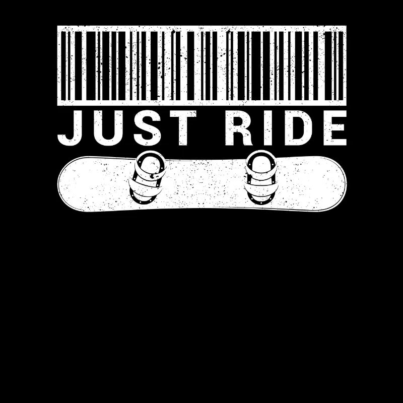 Barcode Just Ride Funny Snowboarding Lover